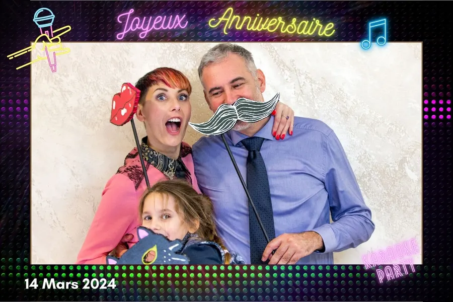 Cadre photo anniversaire néon