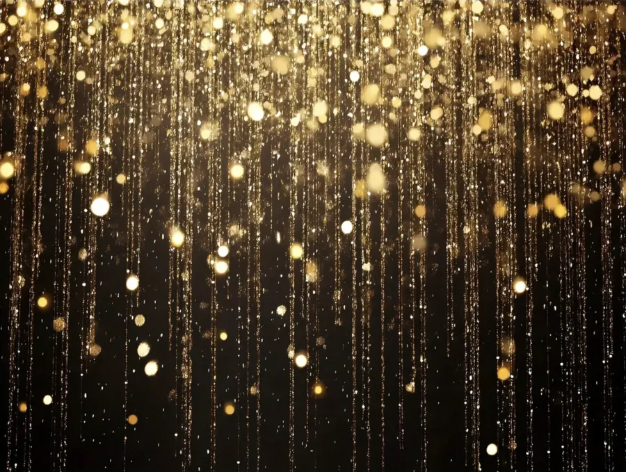 Fond photo F1 : rideau de lumières dorées